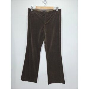 Ralph Lauren Black Label Velvet Bootcut Trouser Pant Brown Size 10 Made in Italy